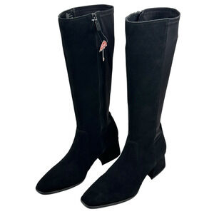 Blondo Meliana Waterproof Black Suede Stretch Tall Boots Womens 9.5M New $230